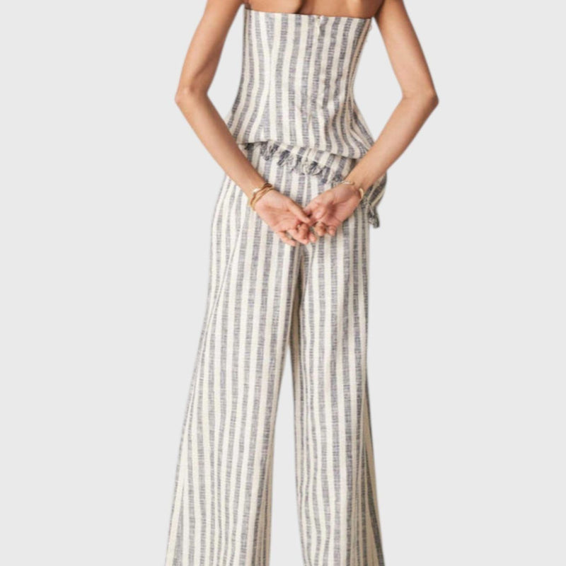 מכנסי גזרה רחבה עם פסים מנוגדים של רבקה