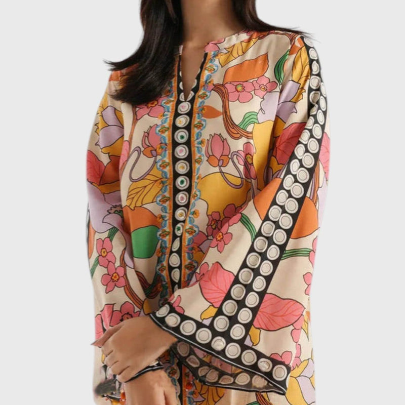 מכנסי אורלי עם גווני צבע אתניים