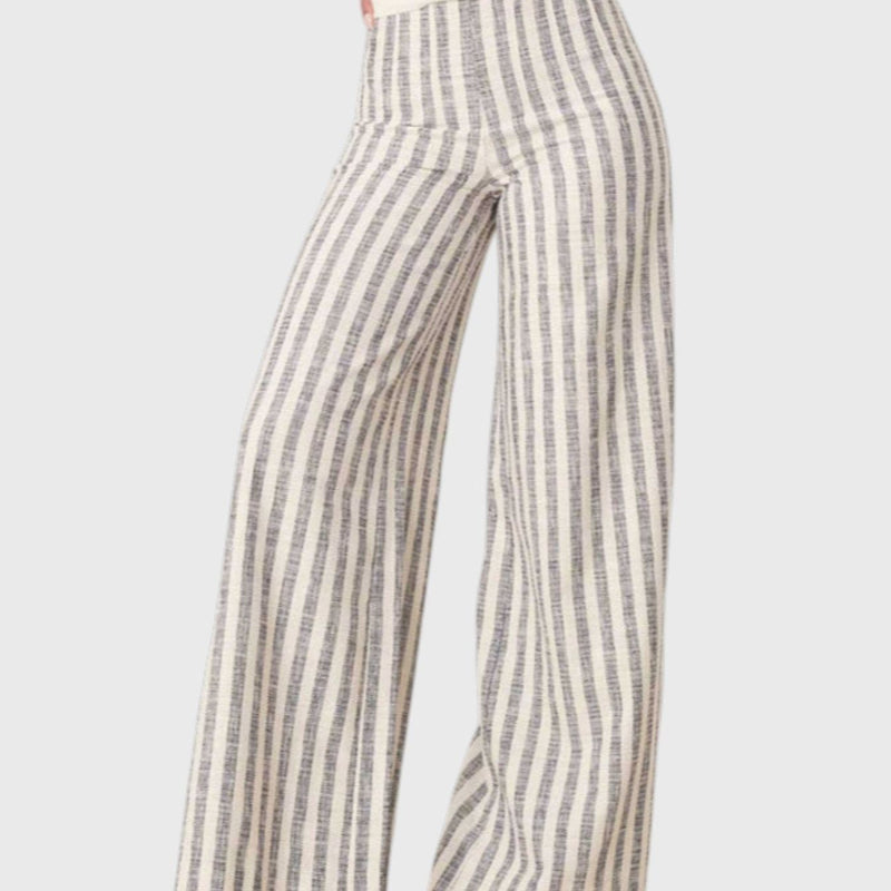 מכנסי גזרה רחבה עם פסים מנוגדים של רבקה