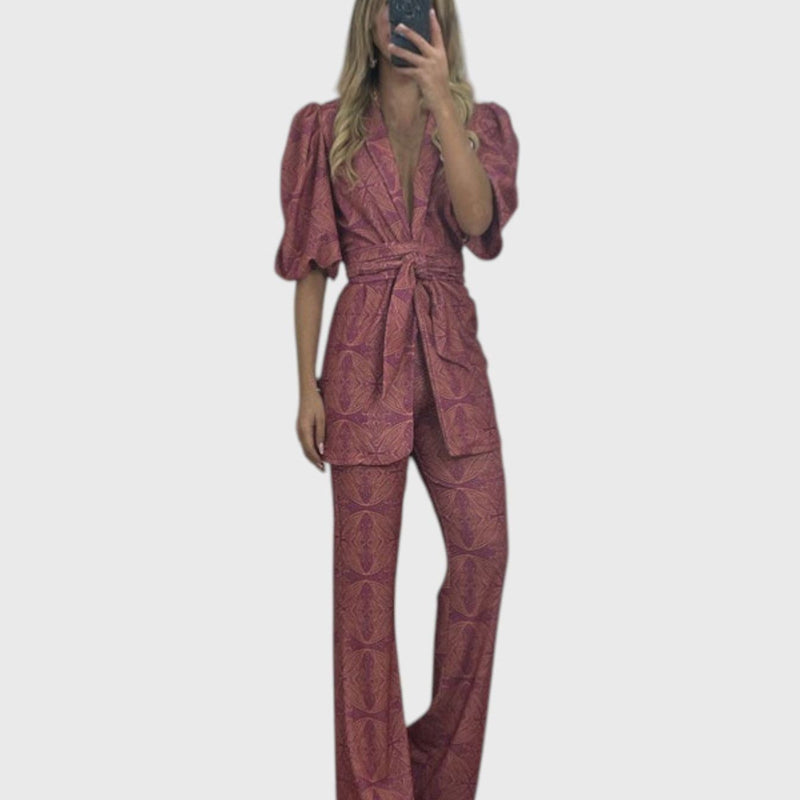 מכנסי התרחבות עם הדפס אתני של תמר