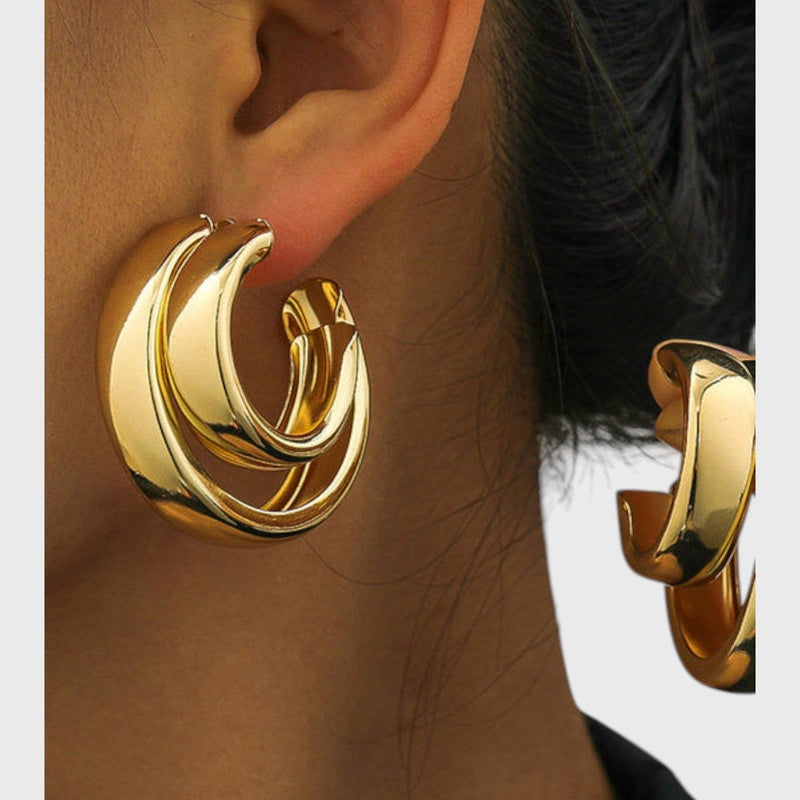 עגילי חישוק כפולים של נגה