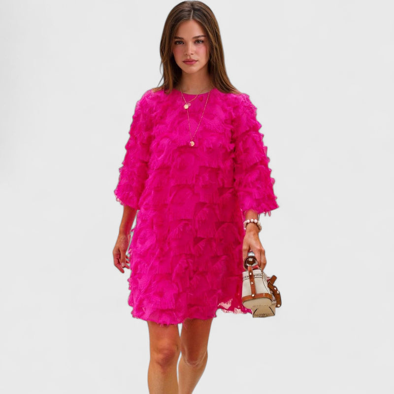 שמלת מיני עם פרנזים של שני