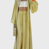 טופ ארוך עם שרוולים קפלים של רבקה