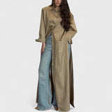 שמלת מקסי עם שסע של לני מכותנה