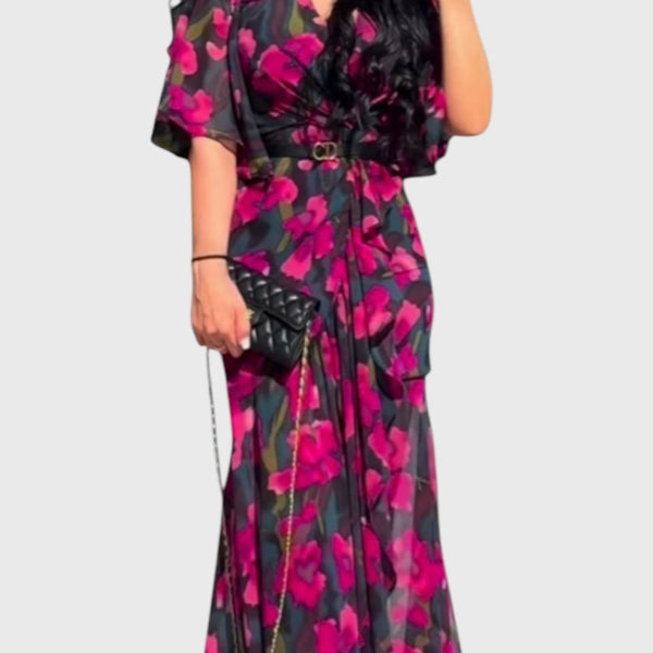 שמלת הדפס רטרו של נאווה