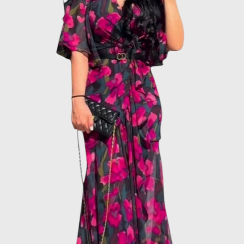 שמלת הדפס רטרו של נאווה