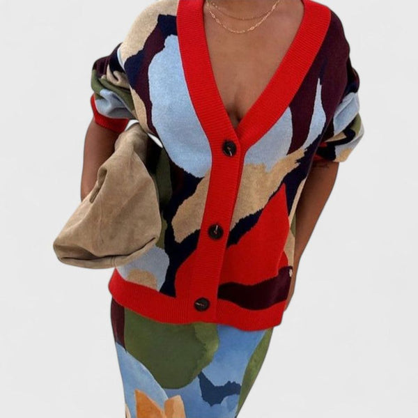 ז'קט סריג גיאומטרי של ירדן