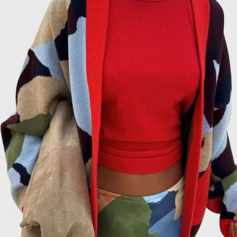 ז'קט סריג גיאומטרי של ירדן