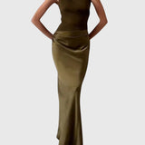 שמלת מקסי עם כתף אחת של גל