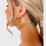 עגילי חישוק גיאומטריים של שני