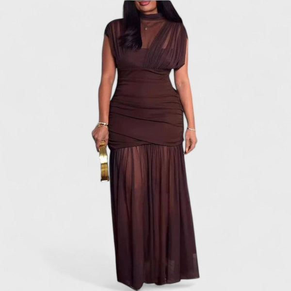 שמלת סריג בצבע חום של טליה