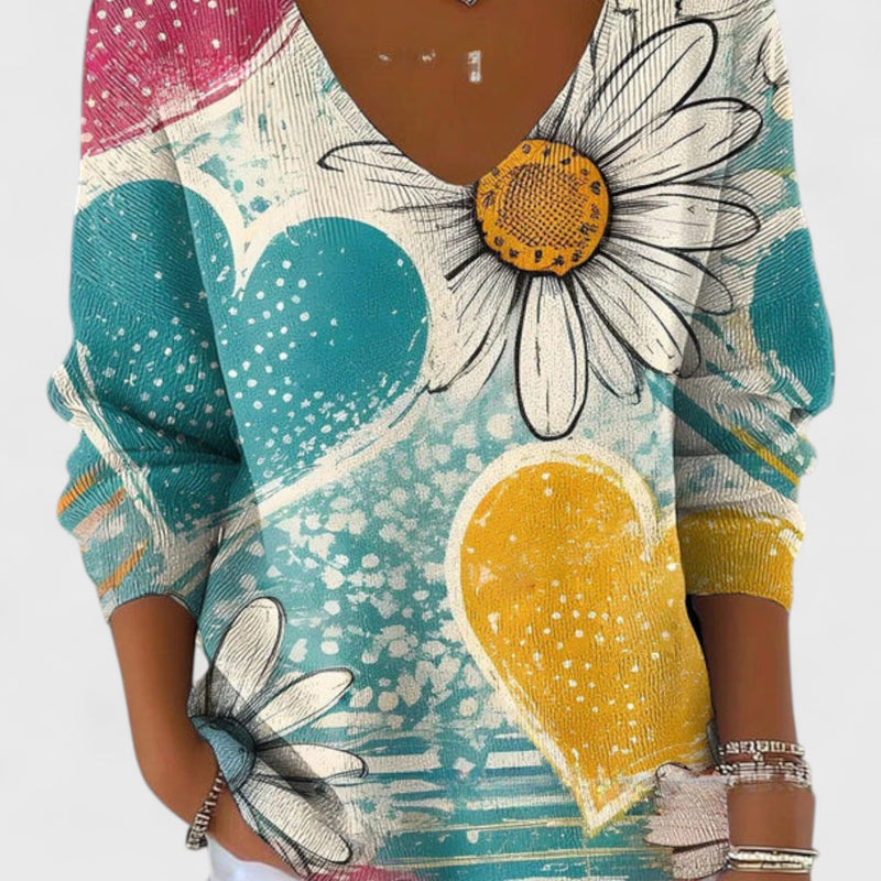 סוודר צווארון וי נעים של יעל