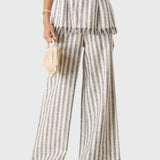 מכנסי גזרה רחבה עם פסים מנוגדים של רבקה