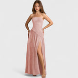 שמלת מקסי ללא כתפיות של רינה