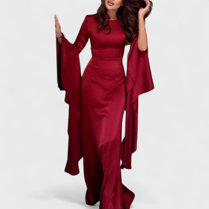 שמלת מקסי עם שרוולים קפלים של Shir