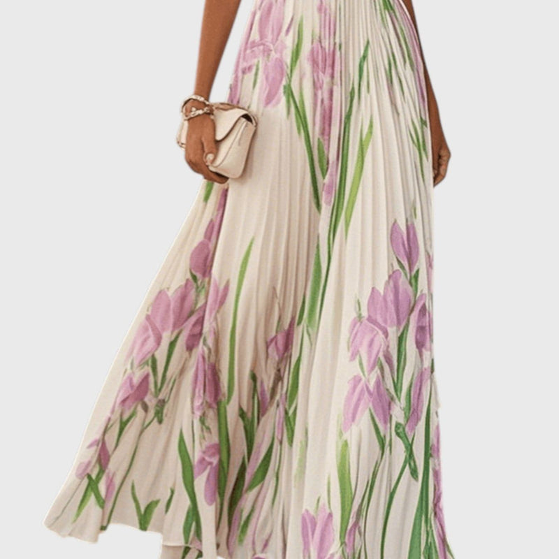 שמלת פרחונית לבנה של יעל