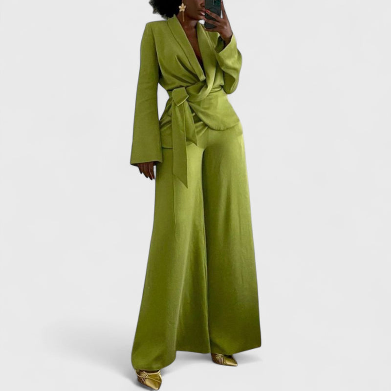 מכנסי סאטן רחבים של יעל