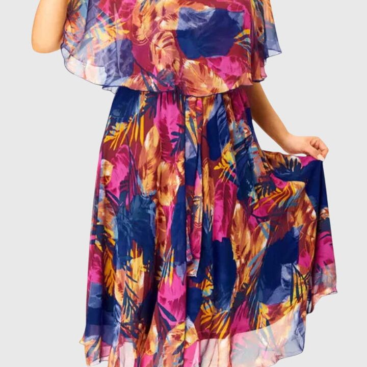 שמלת מידי נוחה משיפון במידות גדולות של נגה