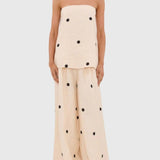 מכנסי גזרה רחבה של Eden עם נקודות פולקה