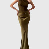 שמלת מקסי עם כתף אחת של גל