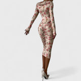 שמלת מידי פרחונית עם קפלים של יעל