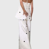 מכנסי גזרה רחבה של Eden עם נקודות פולקה