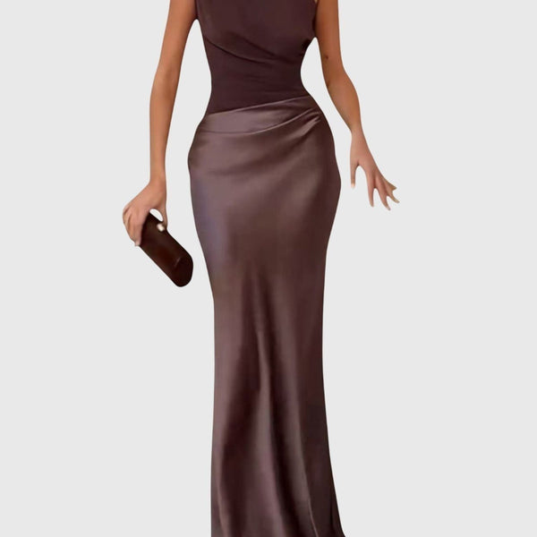 שמלת מקסי עם כתף אחת של גל