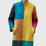 שמלת מקסי עם שוליים צבעוניים של זיו