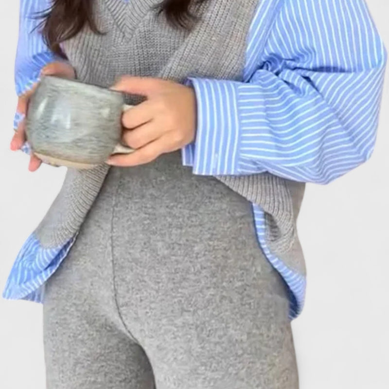 סט סריג מפוספס של יעל