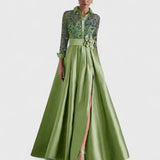 שמלת מקסי סאטן מעיין