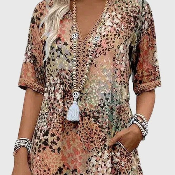 שמלת מידי פרחונית אלגנטית של Noa