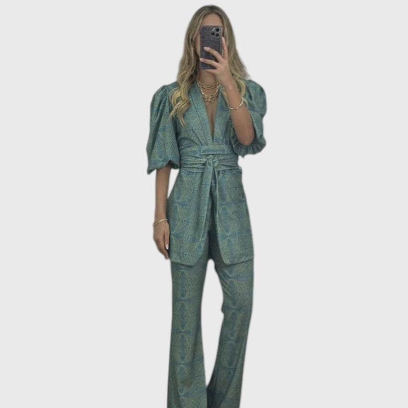 מכנסי התרחבות עם הדפס אתני של תמר