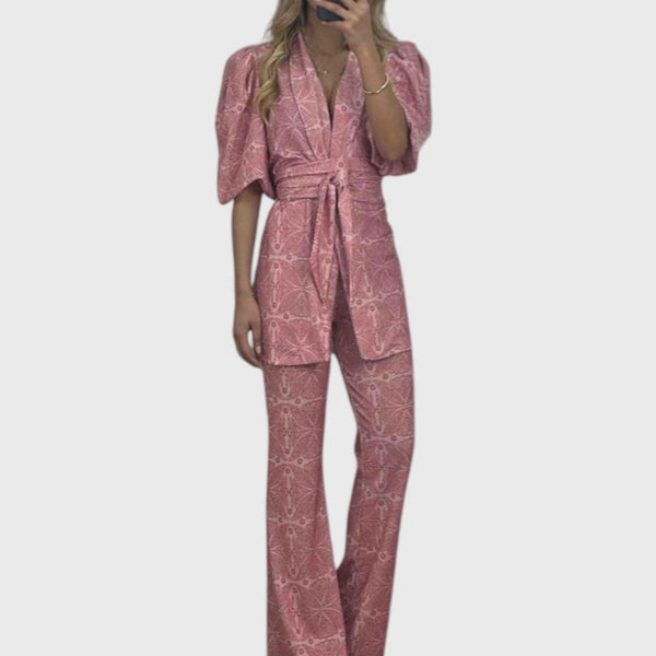 מכנסי התרחבות עם הדפס אתני של תמר