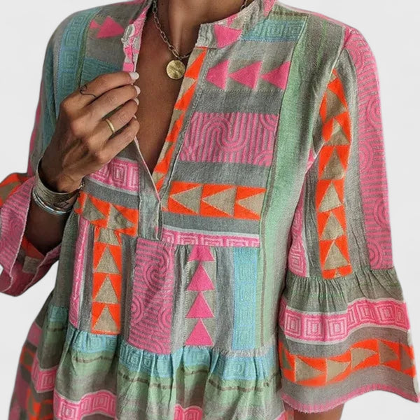 שמלת סווינג בוהו שכבות של יעל