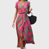 שמלת מידי פרחונית עם עטיפה של רבקה