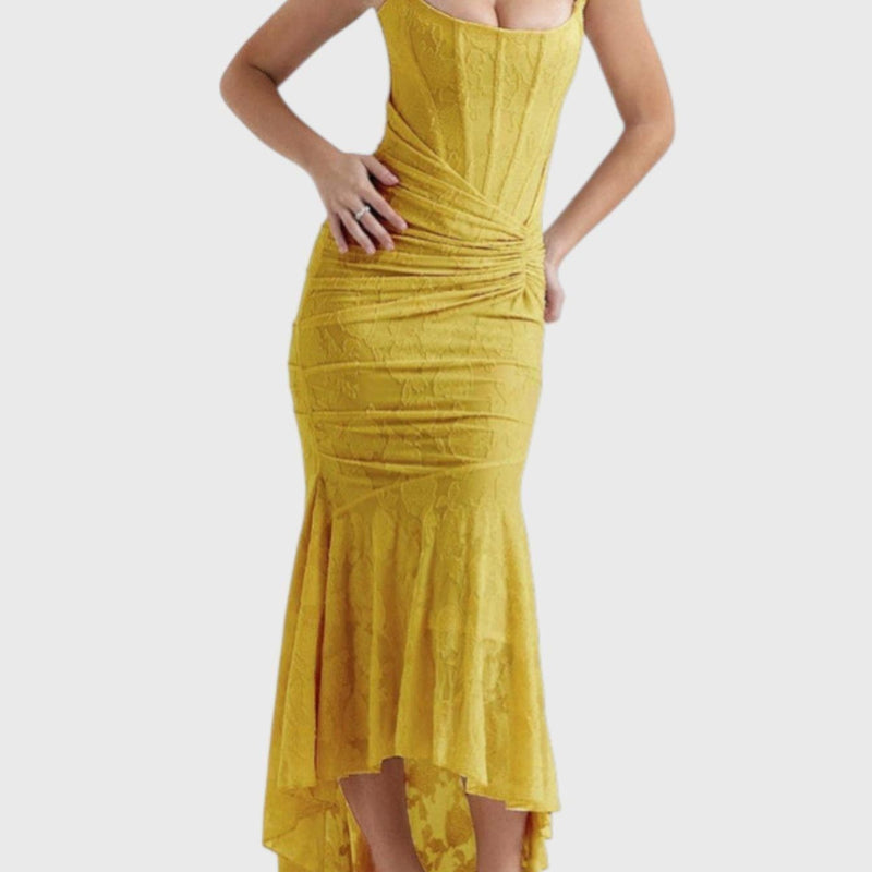 שמלת פרחונית כחולה של רומי