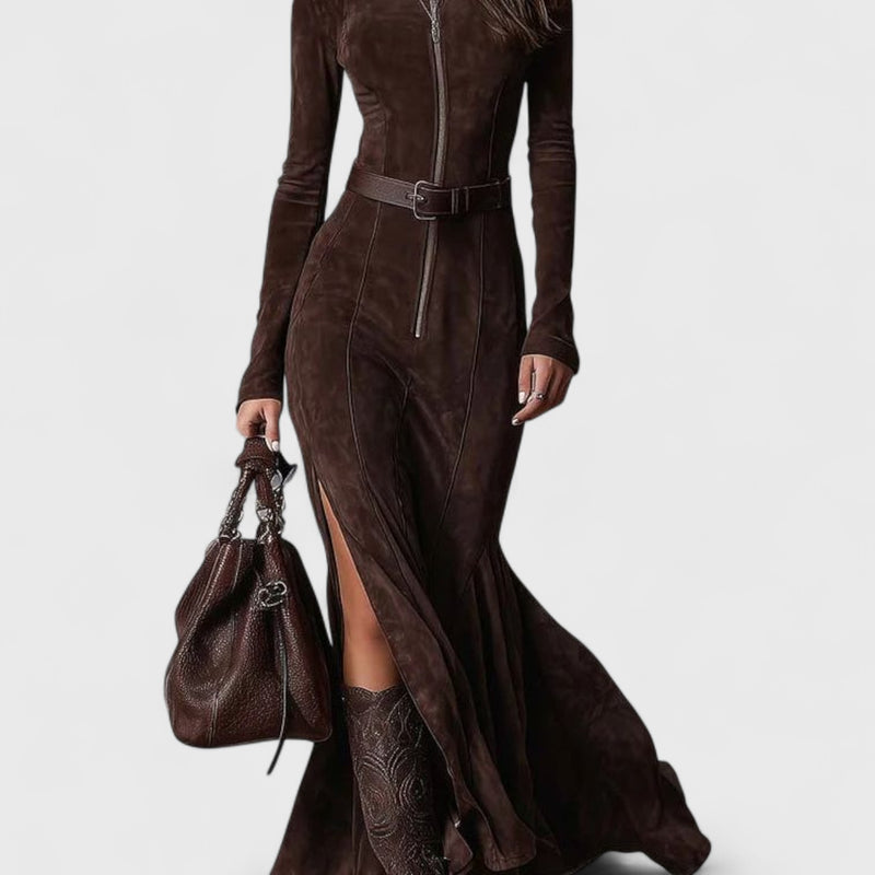 שמלת מקסי וינטג' עם חגורה של ליאור