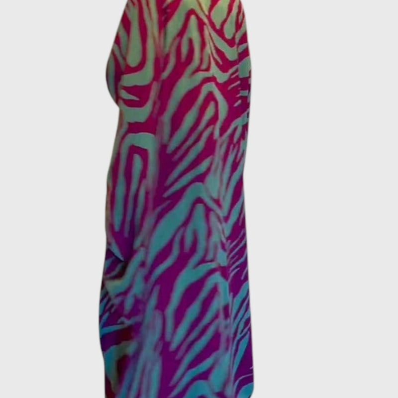 שמלת מקסי עם פסים פראיים