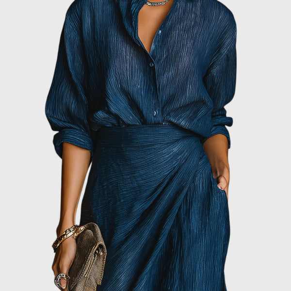 סט פשתן כחול נוגה