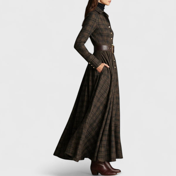 שמלה ארוכה משובצת של טליה