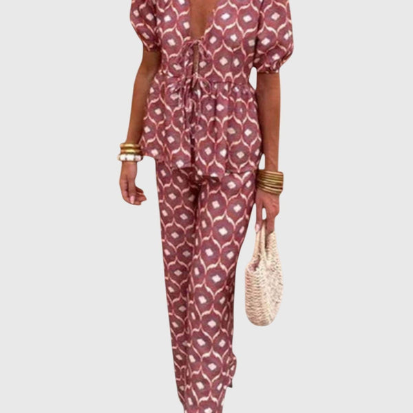 מכנסיים פרחוניים רחבים של ליאור