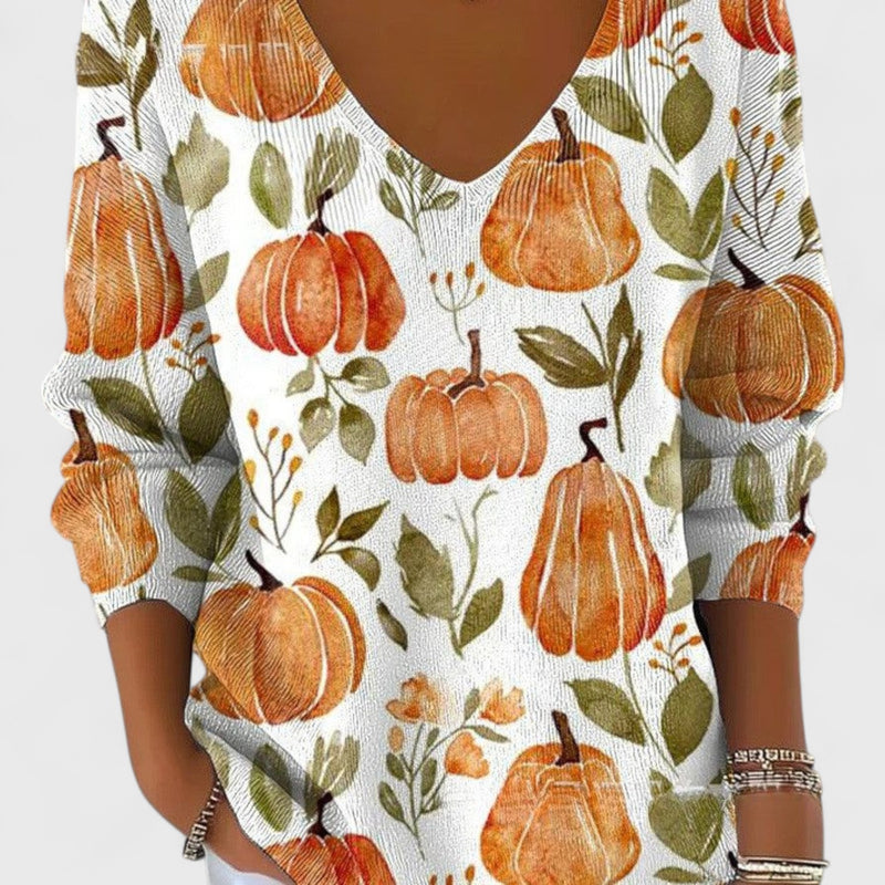 סוודר קלאסי עם צווארון וי של רבקה