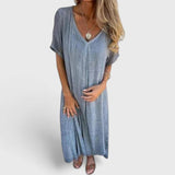 שמלת זיווה עם צווארון וי