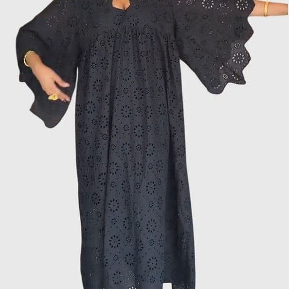 שמלת מיטל שחורה חלולה