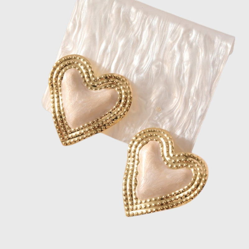 עגילי לב אפרסק של יעל