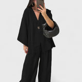 סט שני חלקים עם צווארון וי של ליאור