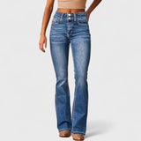 ג'ינס מתרחב בגזרה גבוהה של יעל