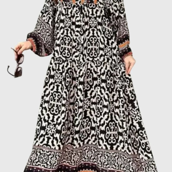 שמלת שרוולים מודפסת של יעל