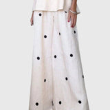 מכנסי גזרה רחבה של Eden עם נקודות פולקה