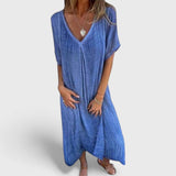 שמלת זיווה עם צווארון וי